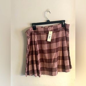 Copper Key size XL Light Pink black plaid short skirt women's
